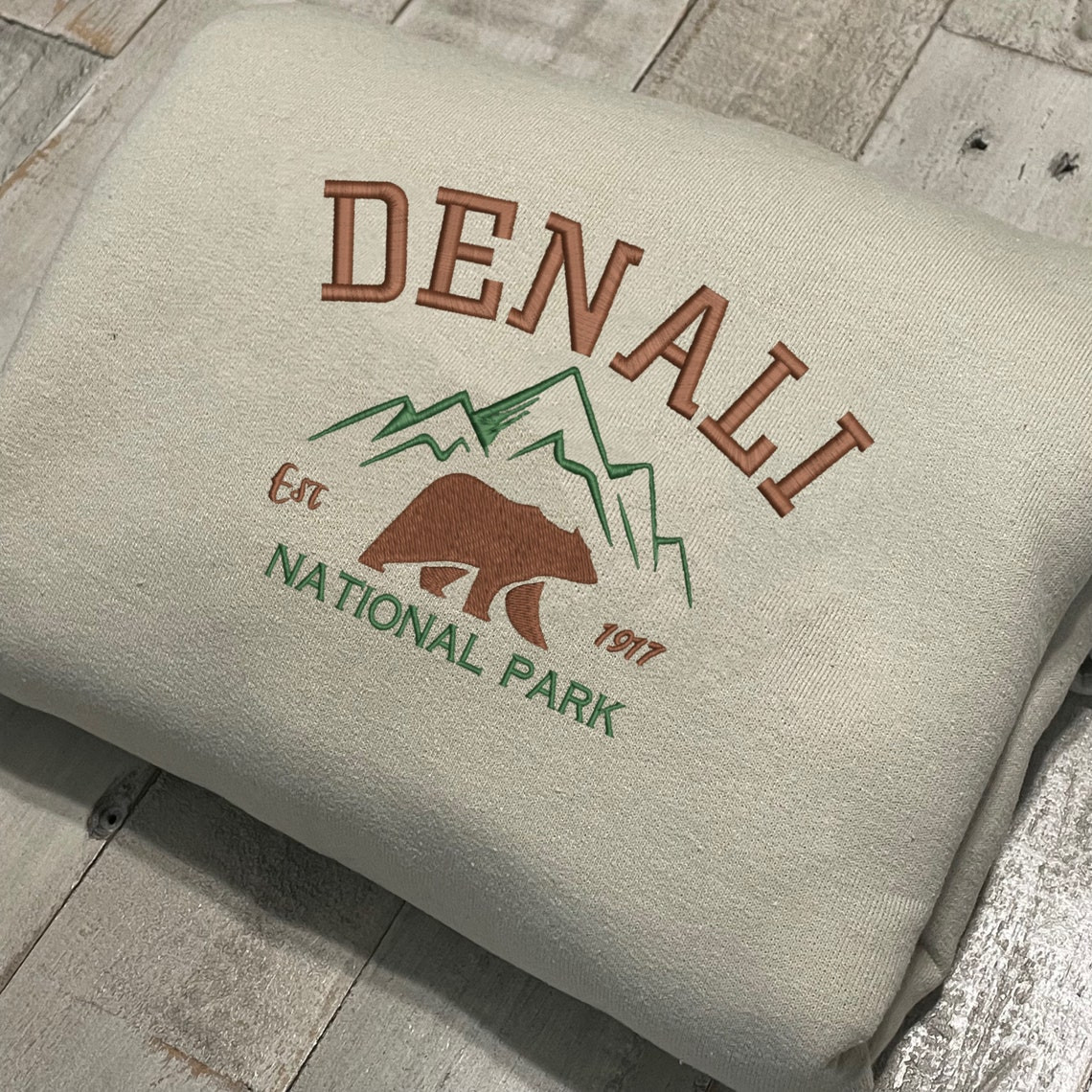 Denali National Park Embroidered Crewneck Embroidered Crewneck National Park Sweatshirt