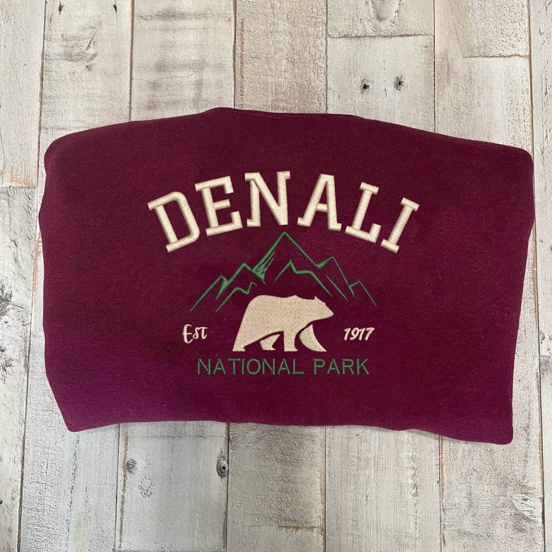 Denali National Park Embroidered Crewneck Embroidered Crewneck National Park Sweatshirt