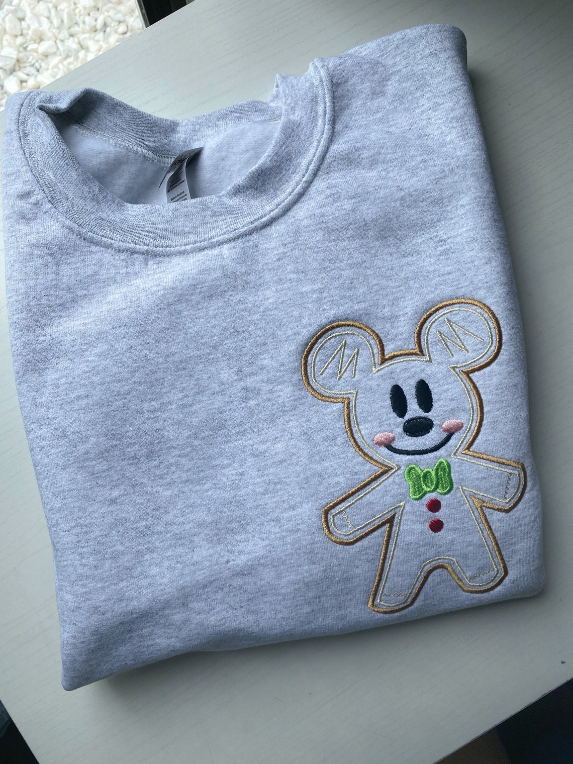 Mickey Gingerbread Christmas Embroidered Sweatshirt Disney Christmas Embroidered Sweatshirt