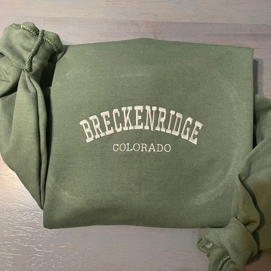 Breckenridge Colorado Embroidered Sweatshirt Colorado Sweatshirts Breckenridge Colorado Crewneck