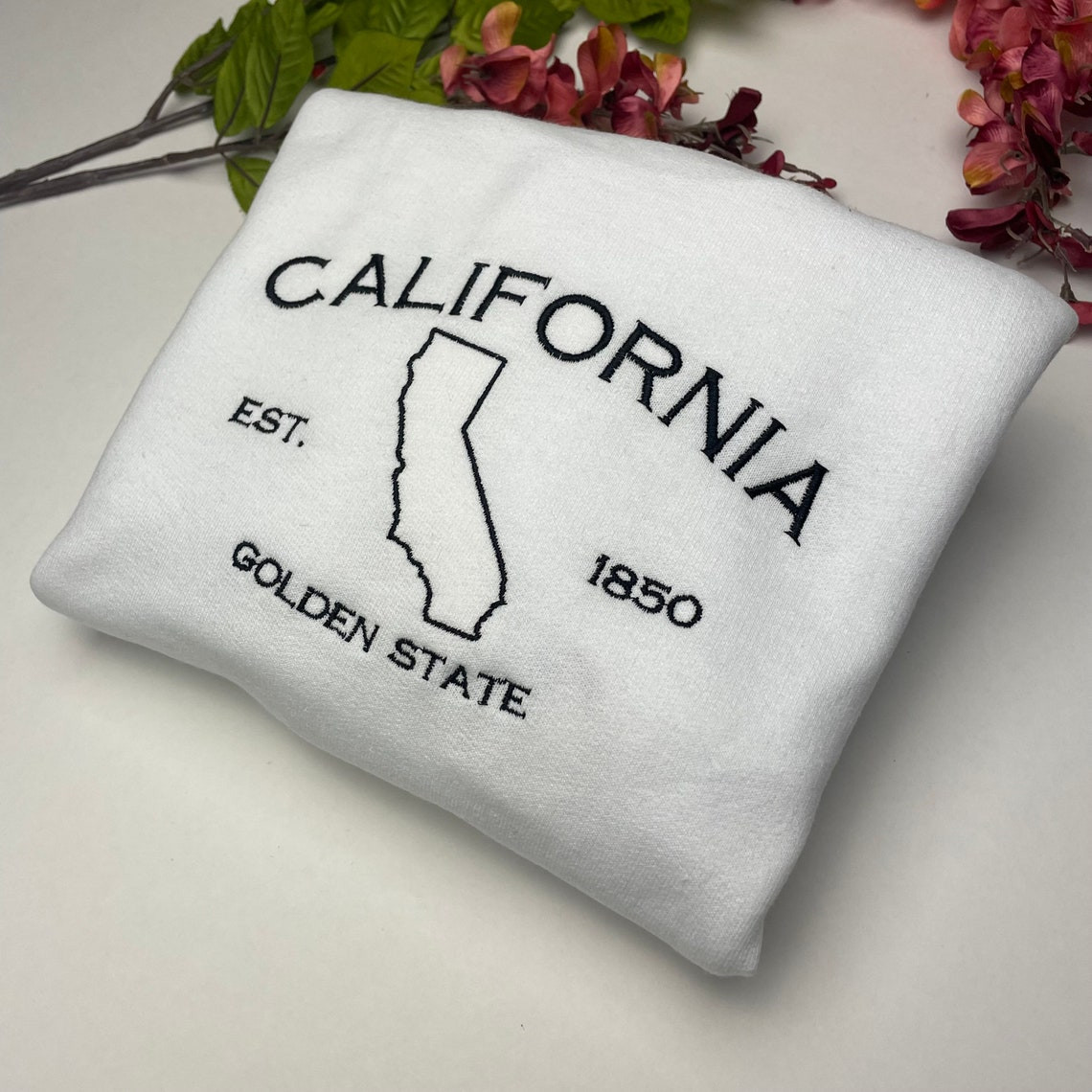 California Embroidered Sweatshirt California T Shirt And Sweatshirt