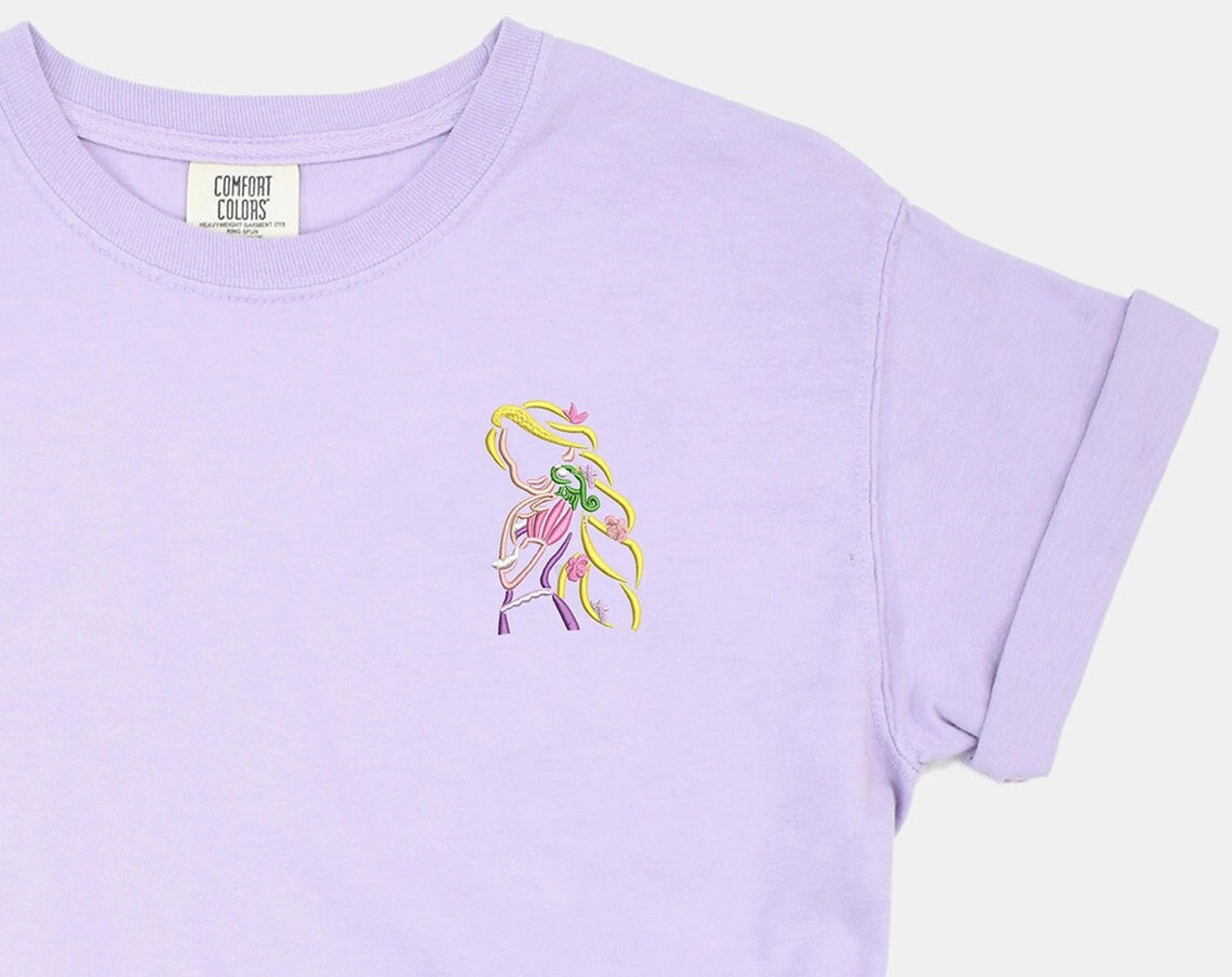 Rapunzel Embroidered Tshirt Rapunzel Embroidered Shirt Tangled T Shirt Disney Princess Shirt Disney Tshirt Womens Disney Shirt