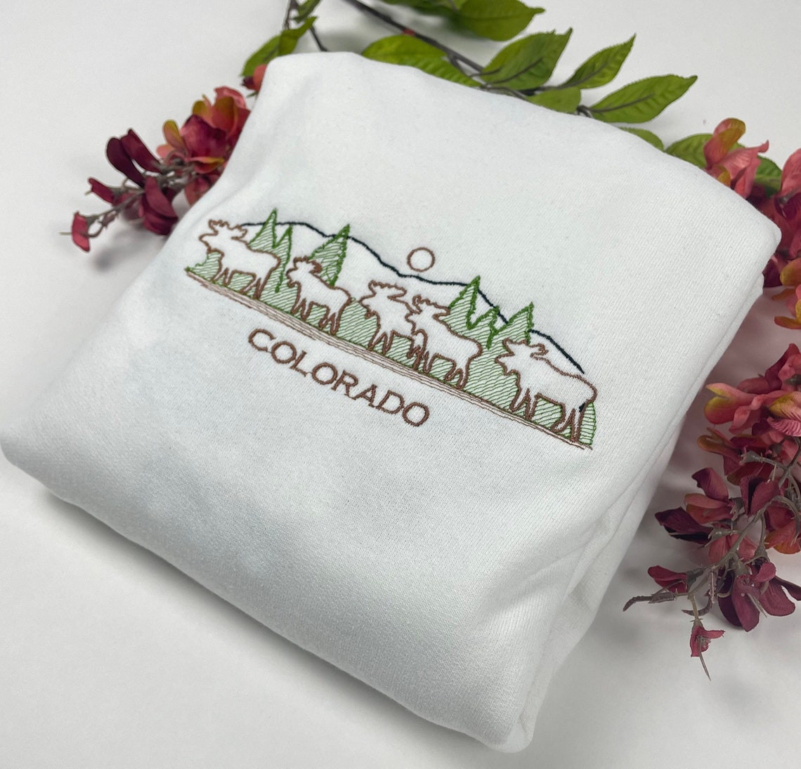 Colorado Embroidered Sweatshirt Rocky Mountain T Shirt