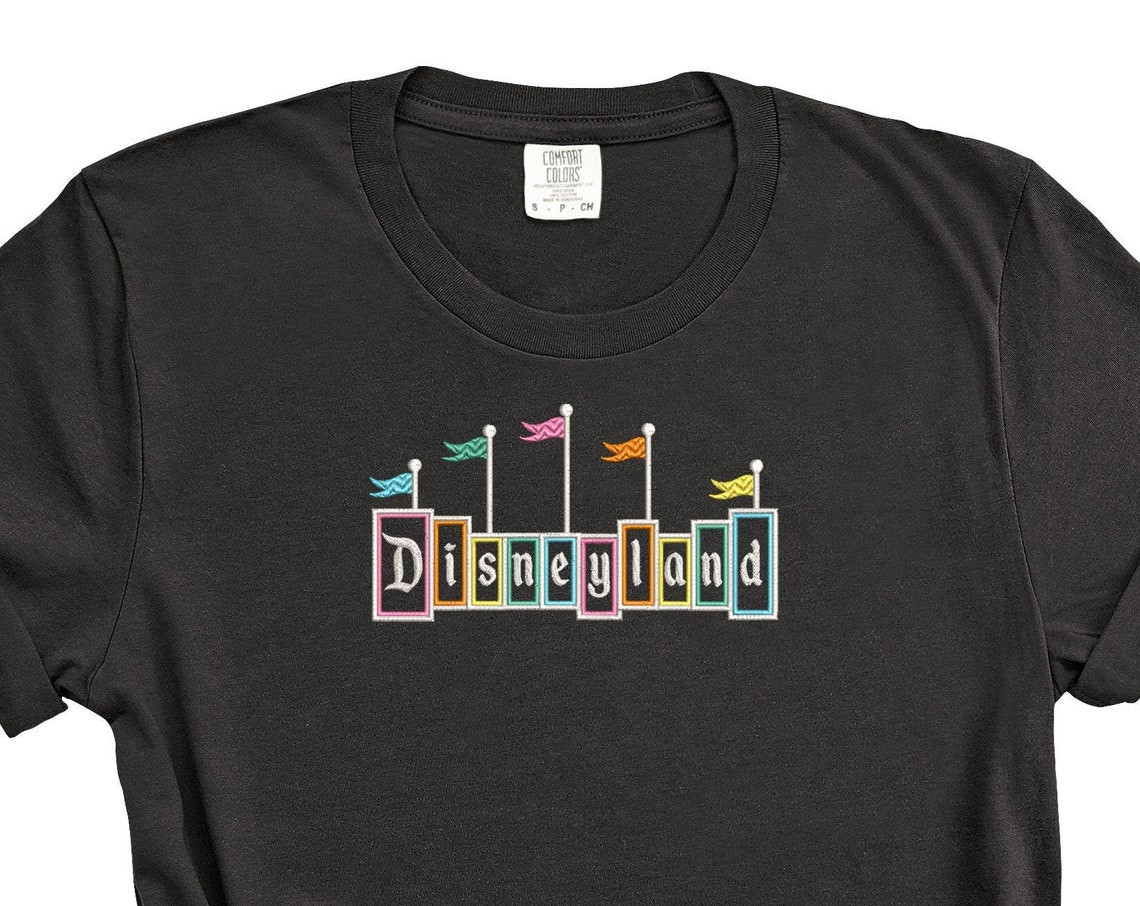 Disneyland Entrance Embroidered Tshirt Disneyland Embroidered Shirt Disneyland Castle T Shirt Disney Shirt Disney Tshirt Disney Shirt