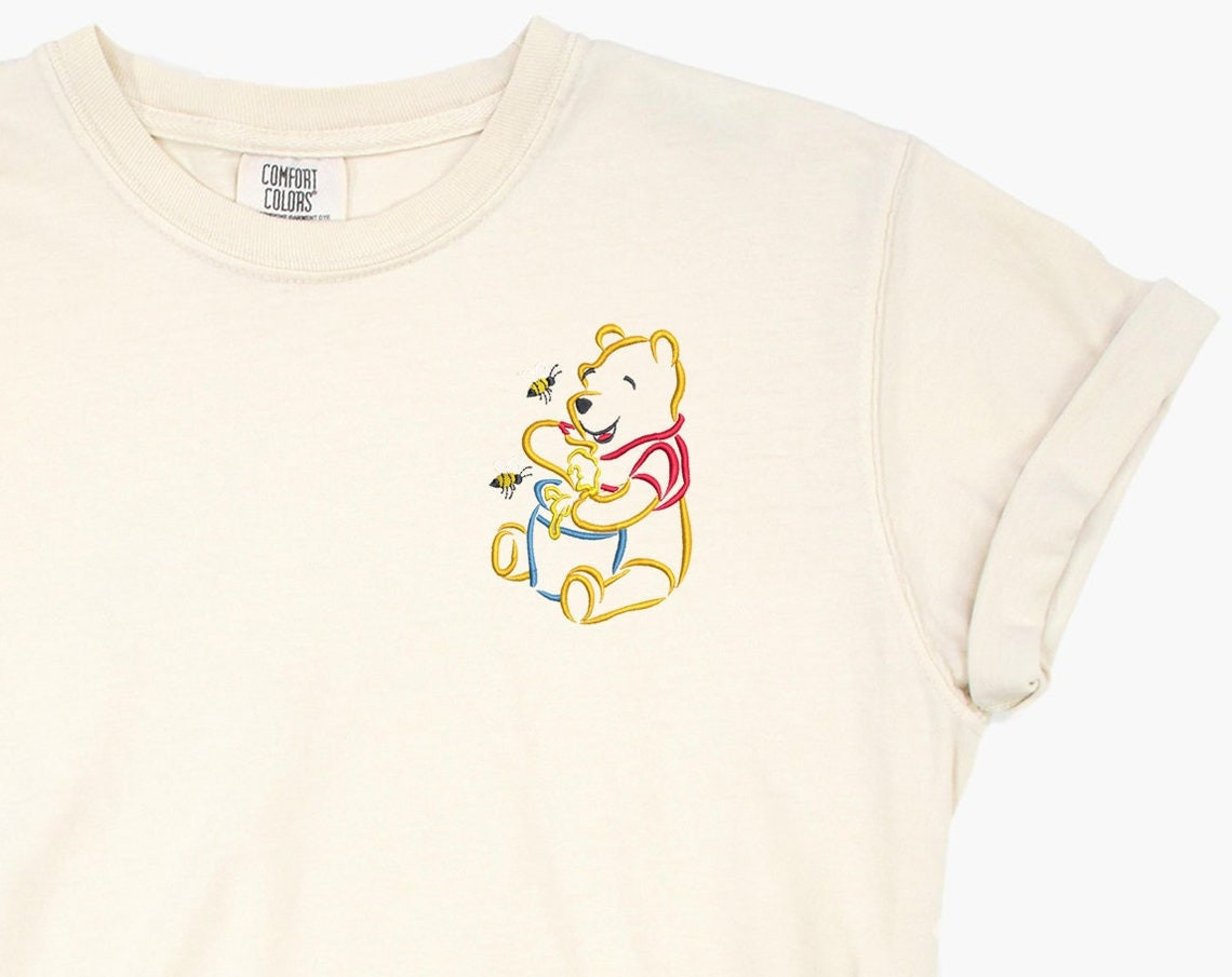 Winnie The Pooh Embroidered Tshirt Pooh Bear Shirt Pooh T Shirt Winnie Shirt Pooh Tshirt Disney Tshirt Womens Disney Shirt