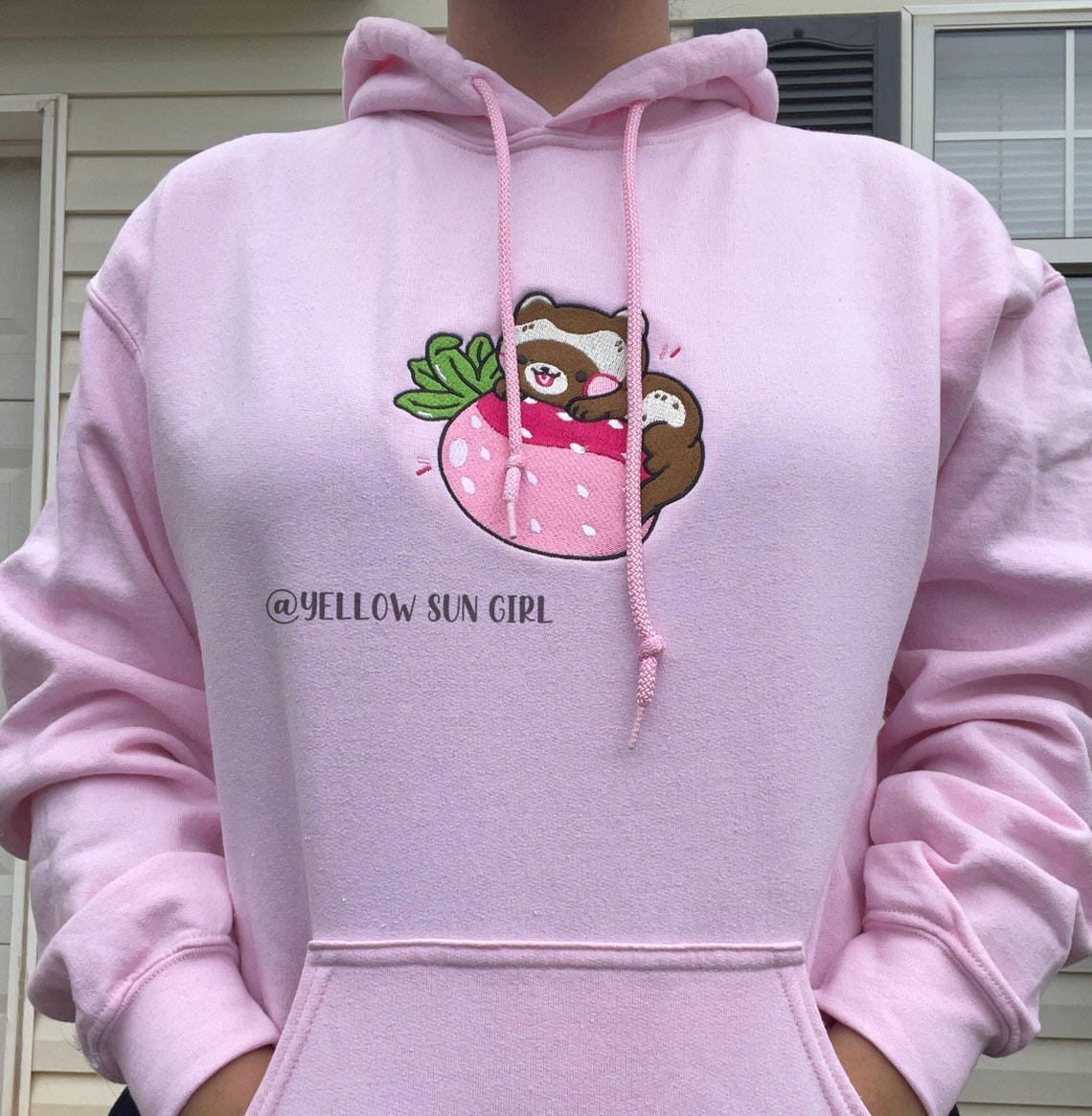 Strawberry Ferret Hoodie Pokemon Anime Embroidery