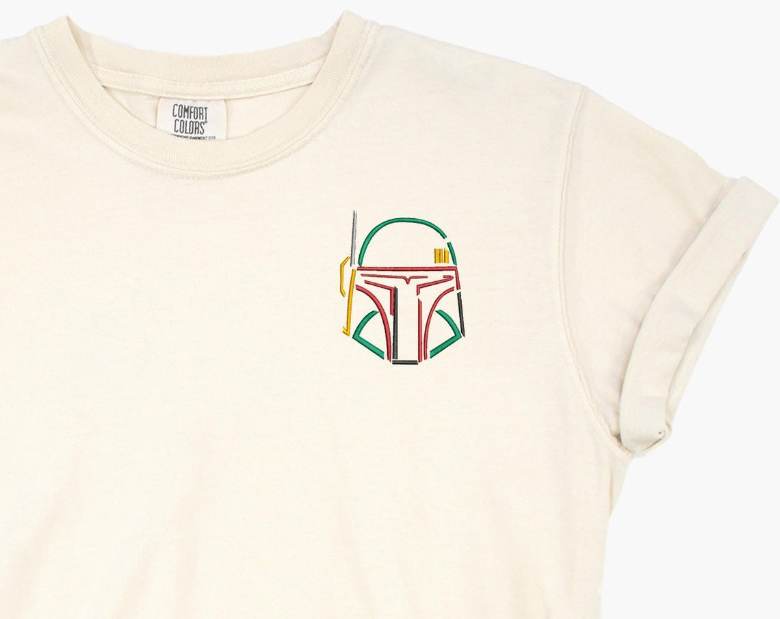 Boba Fett Embroidered Tshirt Star Wars Embroidered Shirt Boba T Shirt Disney Princess Shirt Disney Tshirt Womens Disney Shirt