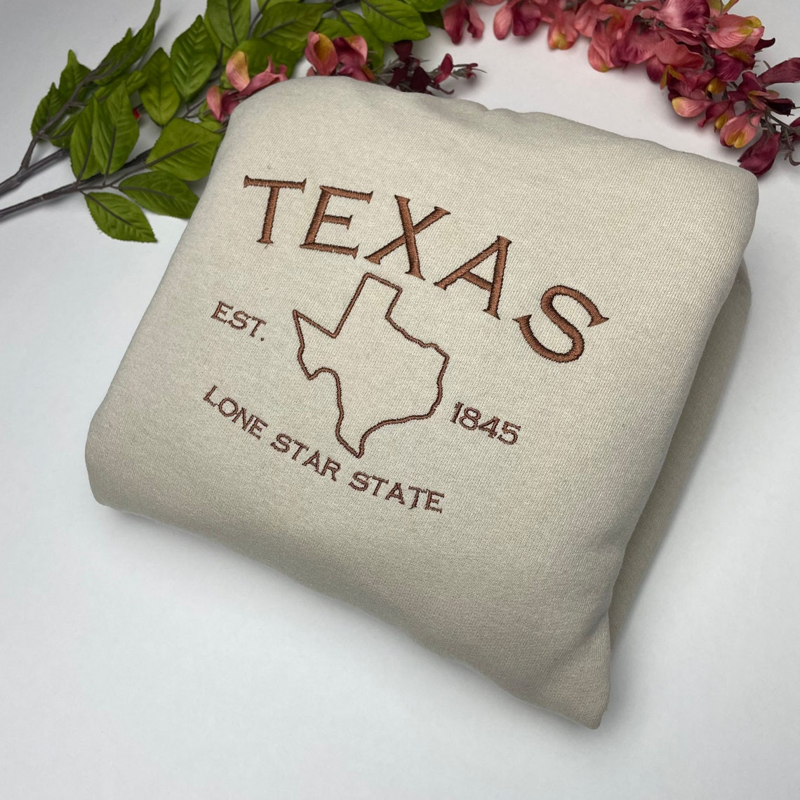 Texas Embroidered Sweatshirt Texas T Shirt And Sweatshirt