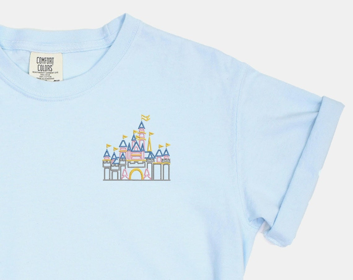 Disneyland Castle Embroidered Tshirt Sleeping Beauty Castle Embroidered Shirt T Shirt Disney Princess Shirt Disney Tshirt Disney Shirt