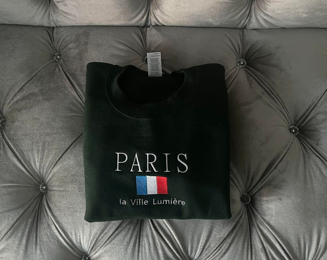 Paris La Ville Lumiere Embroidered Crewneck