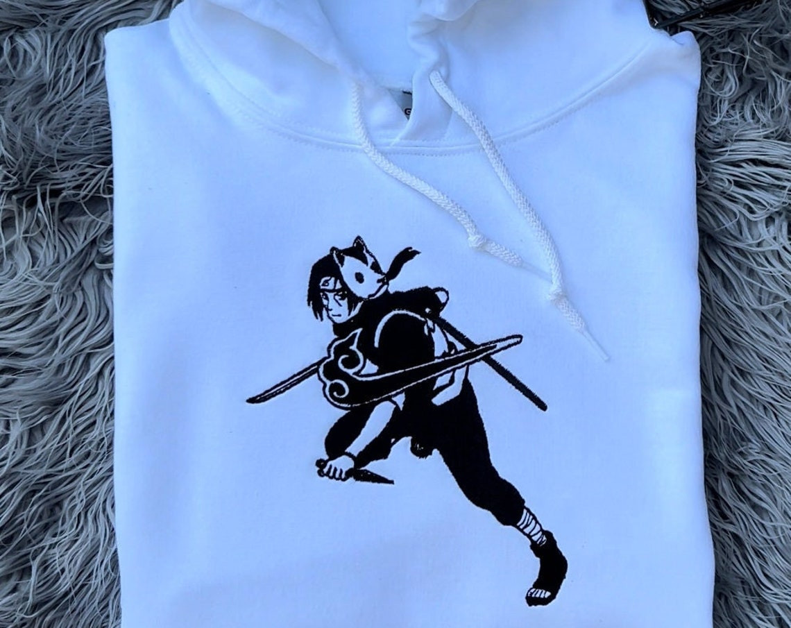 Custom Itachi Embroidered Hoodie Crewneck