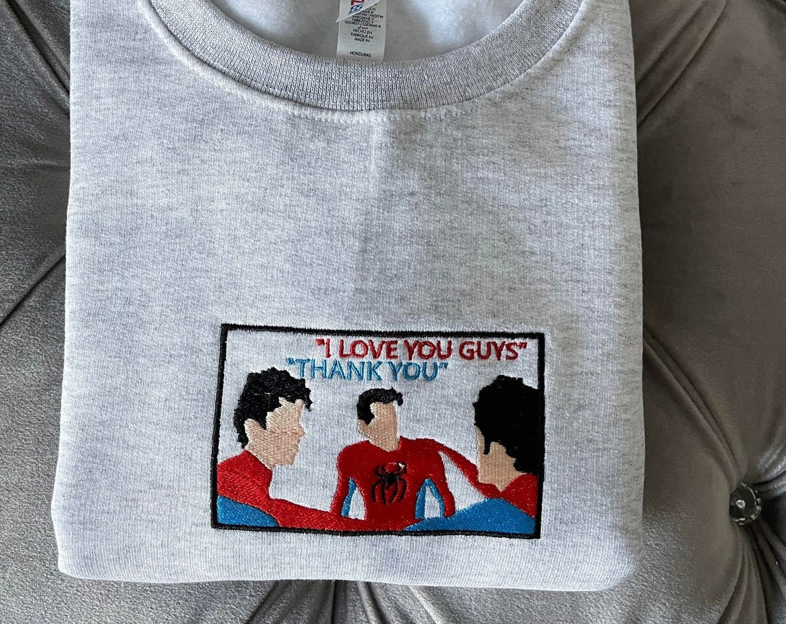 Embroidered Spiderman Meme Sweatshirt