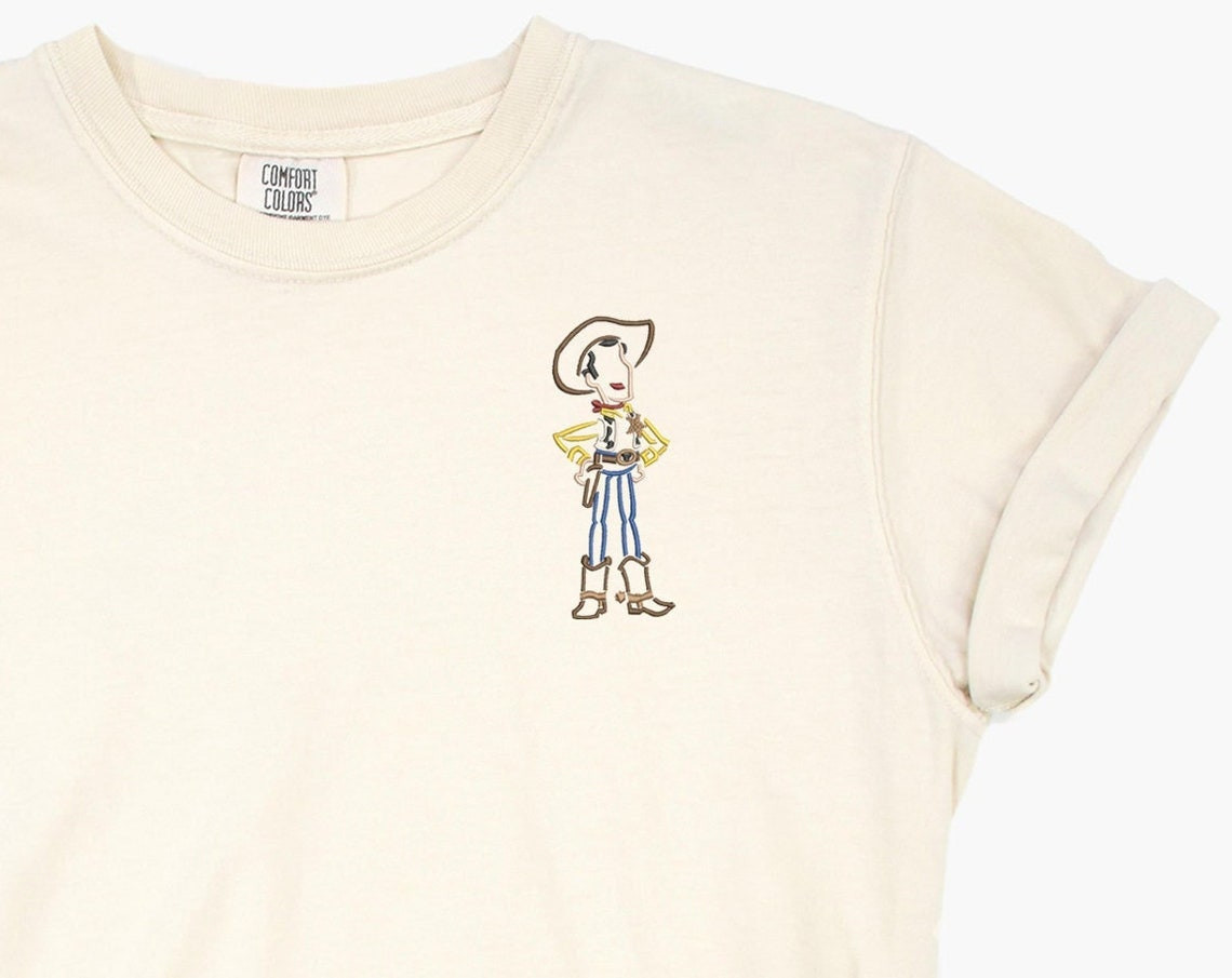 Toy Story Woody Embroidered Tshirt Toy Story Embroidered Shirt Woody T Shirt Pixar Shirt Disney Tshirt Womens Disney Shirt