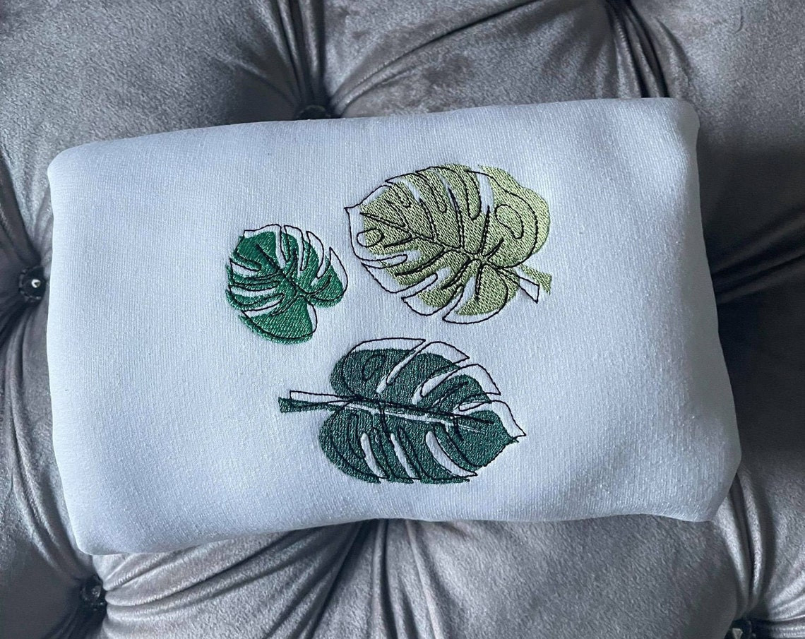 Monstera Deliciosa Embroidered Sweatshirt