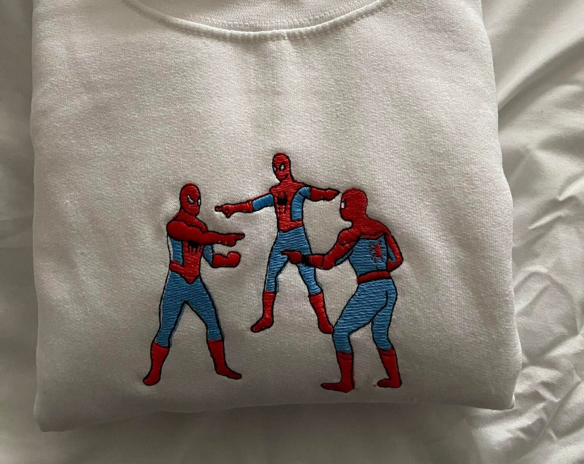 Embroidered Triple Spiderman Sweatshirt