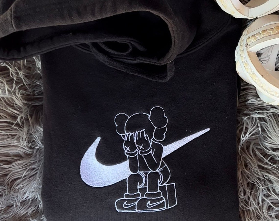 Custom Kaws Embroidered Hoodie Crewneck