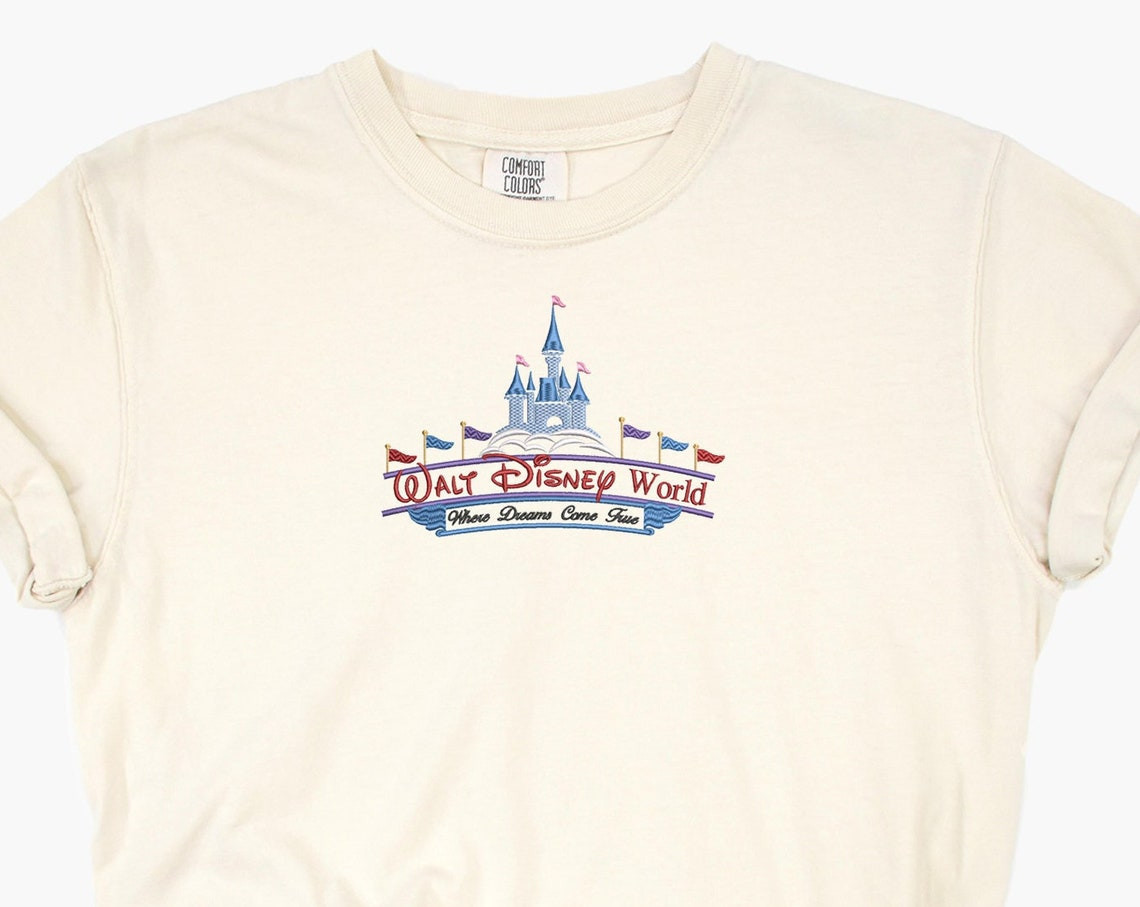 Disney World Entrance Embroidered Tshirt Disney World Embroidered Shirt Disney World T Shirt Disney Shirt Disney Tshirt Disney Shirt