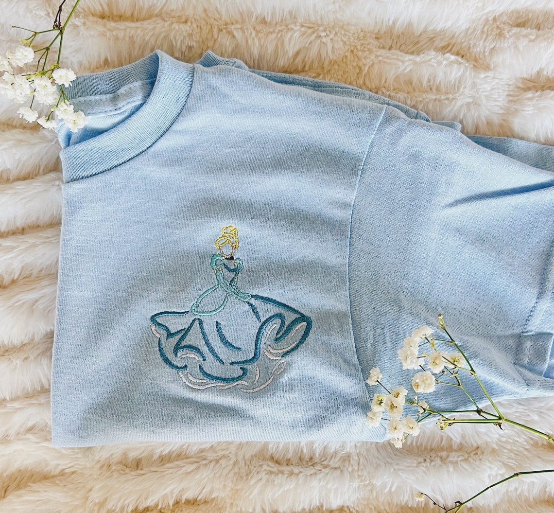 Cinderella Embroidered Tee Customizable