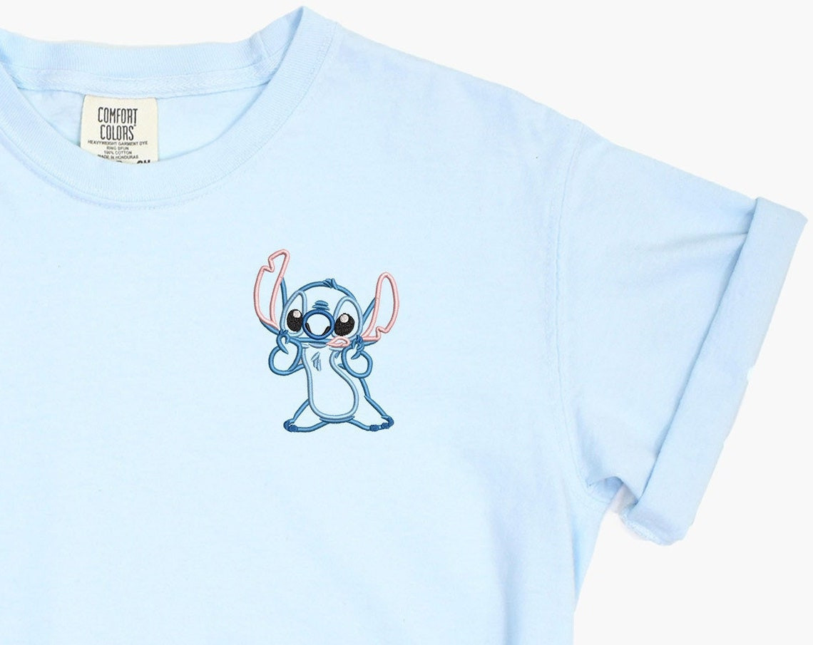 Stitch Embroidered Tshirt Lilo Embroidered Shirt Stitch Shirt Alien Shirt Disney Shirt Disney Tshirt Womens Disney Shirt