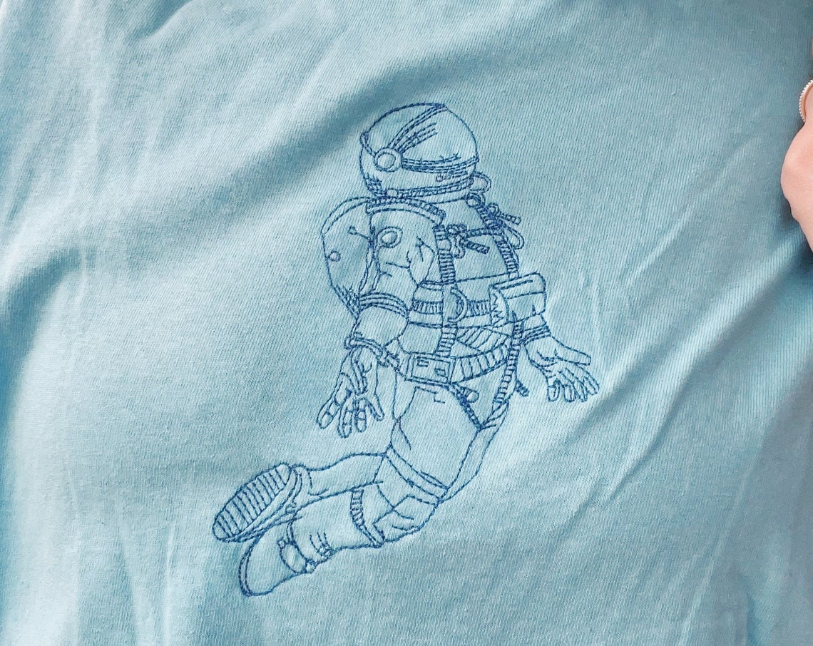 Astronaut Space Embroidered T-Shirt