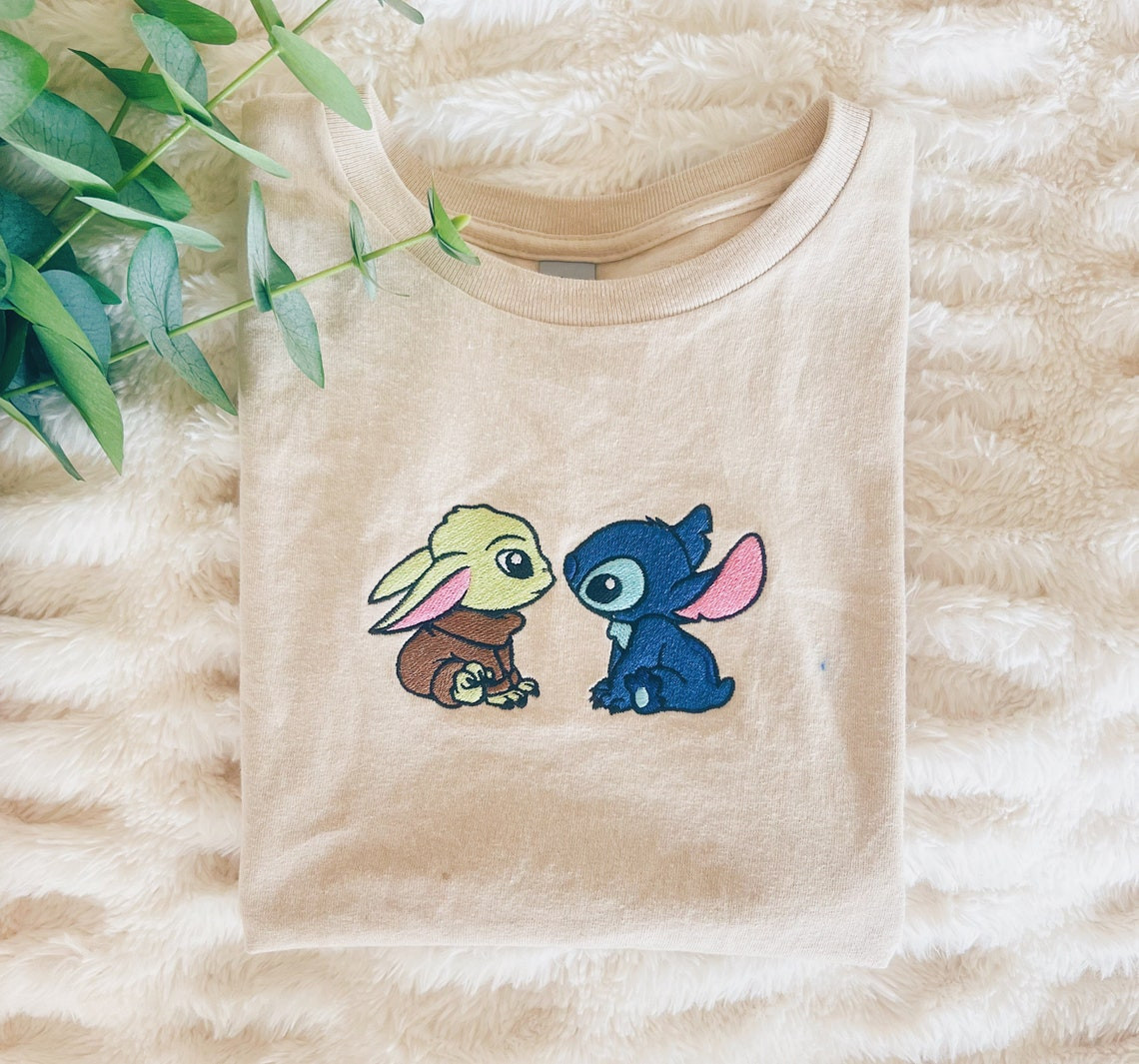 Stitch Yoda Embroidered Tee