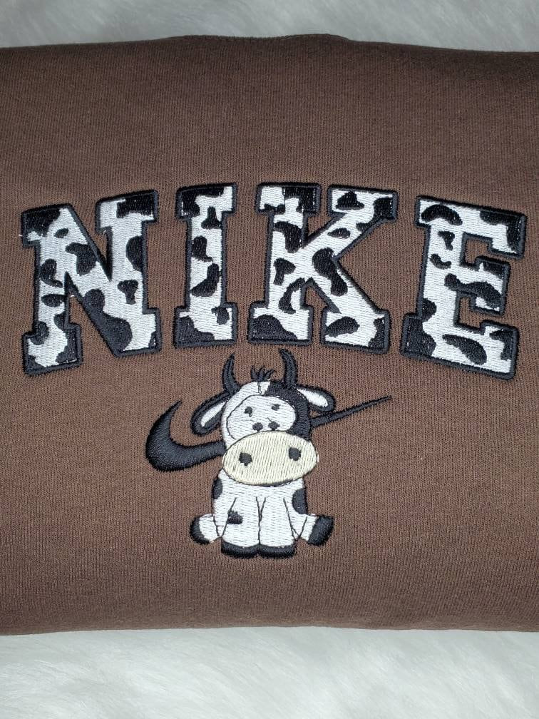 Embroidered Nike Logo With Cow Sweatshirt