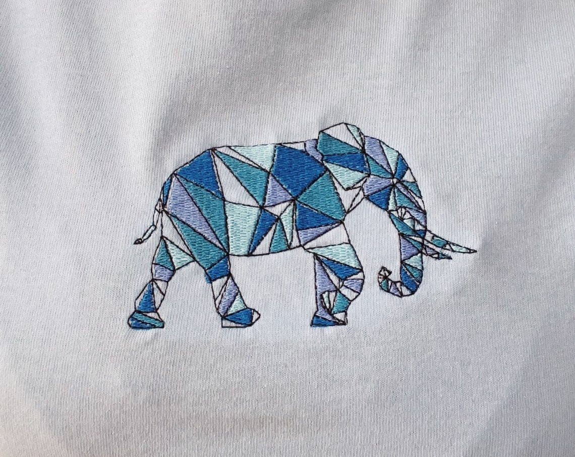 Mosaic Elephant Embroidered T-Shirt