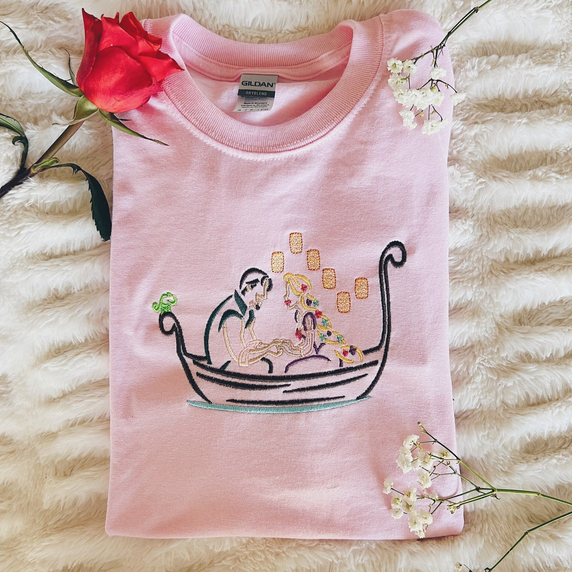 Tangled Rapunzel And Flynn Embroidered T-Shirt