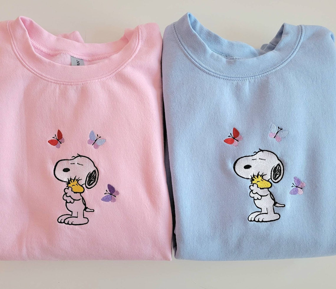 Snoopy Sweatshirt Embroidered Snoopy Sweatshirt Womens Snoopy Sweater