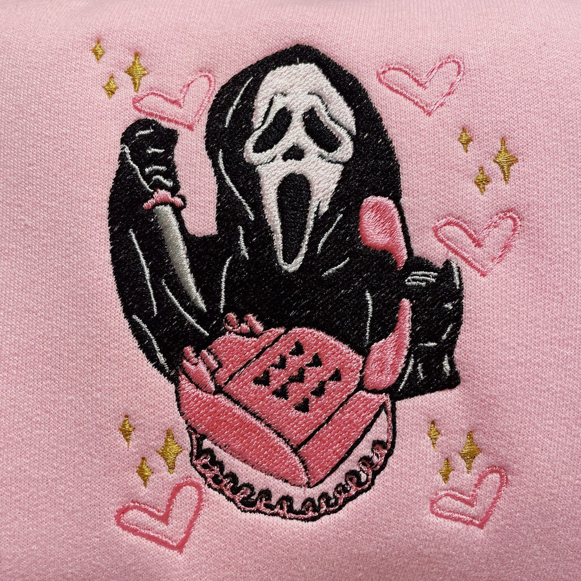 Scream On The Phone Embroidered Crewneck Sweatshirt