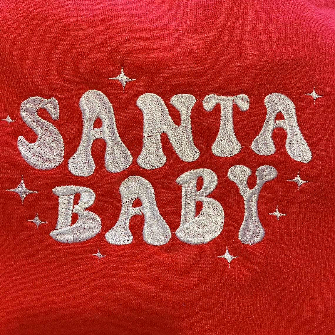 Santa Baby Embroidered Crewneck Sweatshirt