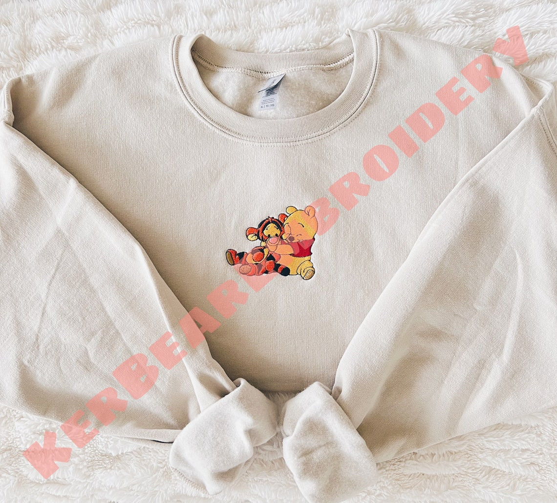 Pooh And Tigger Embroidered Sweatshirt Crewneck