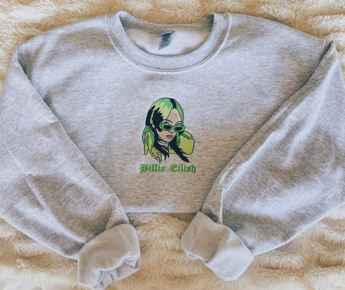 Billie Eilish Embroidered Sweatshirt Crewneck Billie Eilish Merch