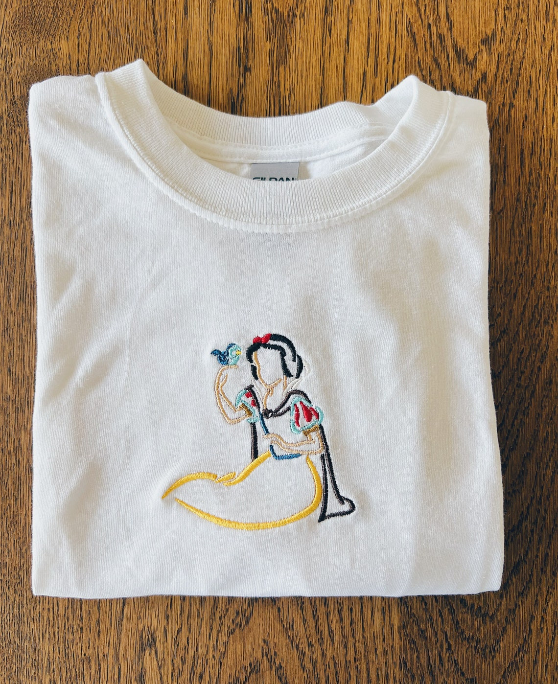 Snow White Embroidered Tee Customizable