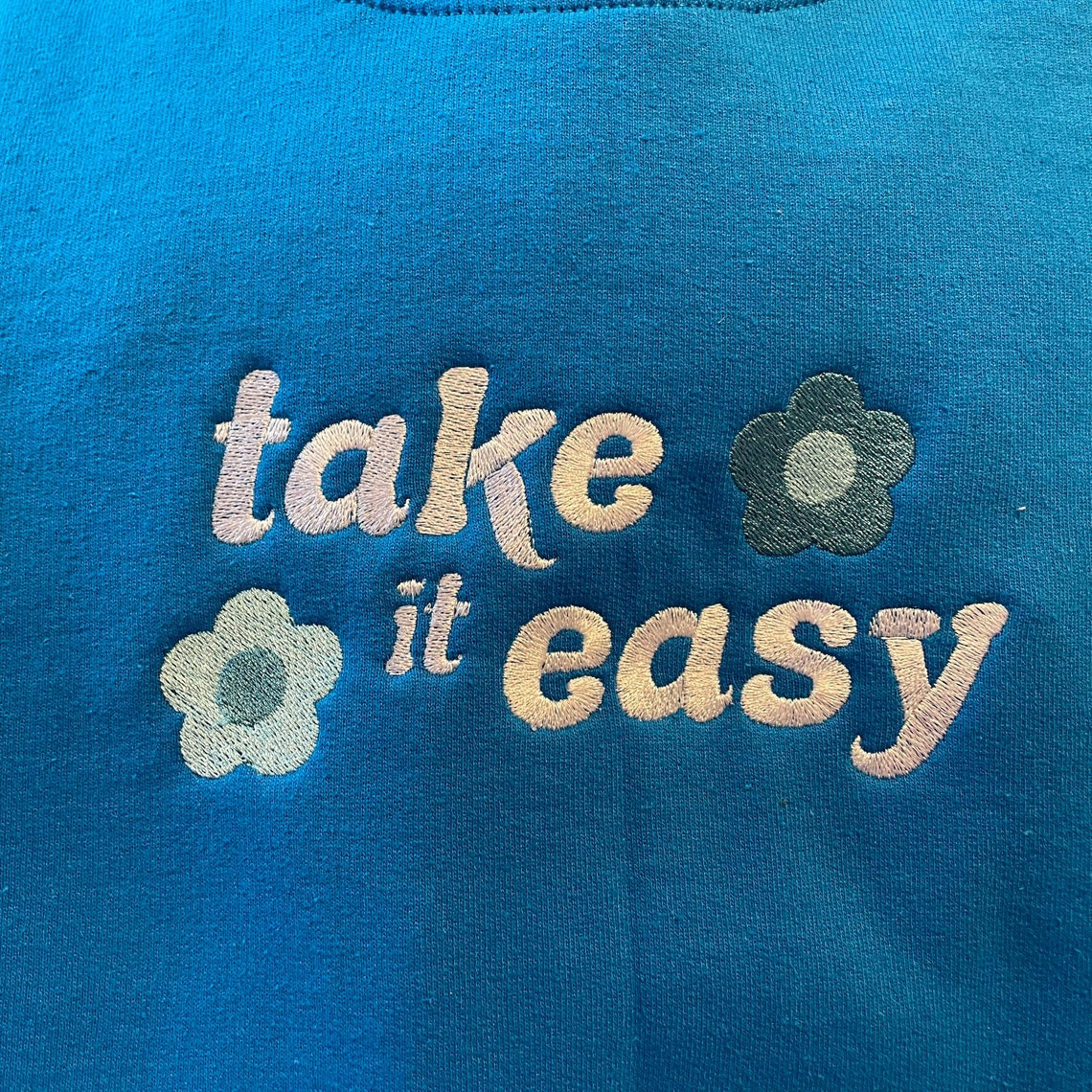 Take It Easy Embroidered Crewneck Sweatshirt