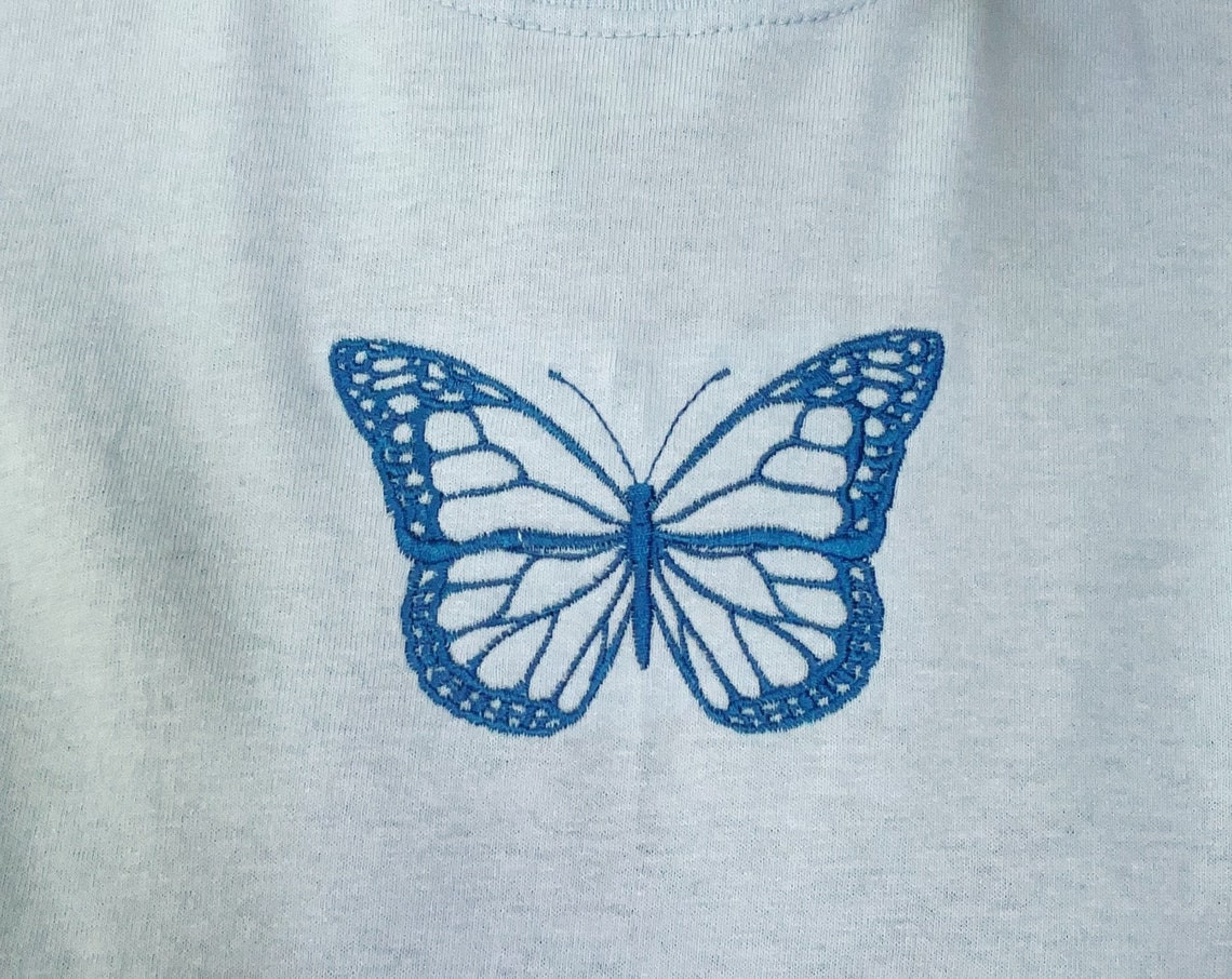 Butterfly Embroidered T-Shirt