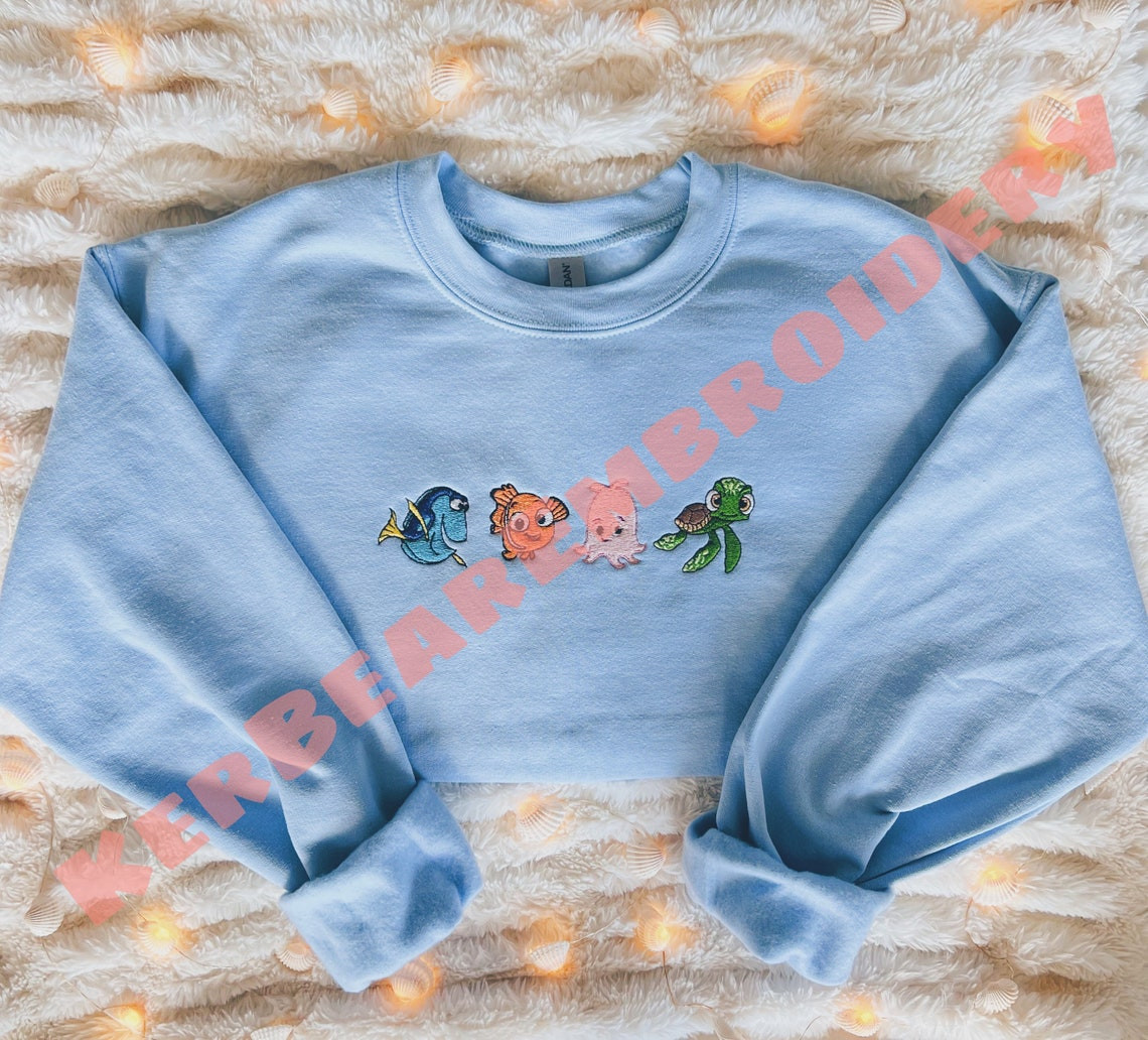 Nemo Dory Squirt Pearl Embroidered Sweatshirt Crewneck