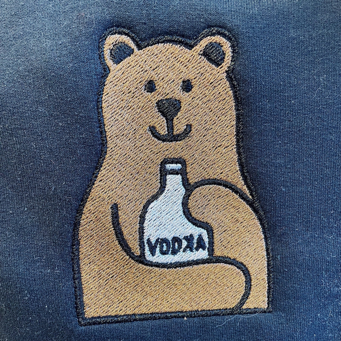 Bear With Vodka Embroidered Hoodie