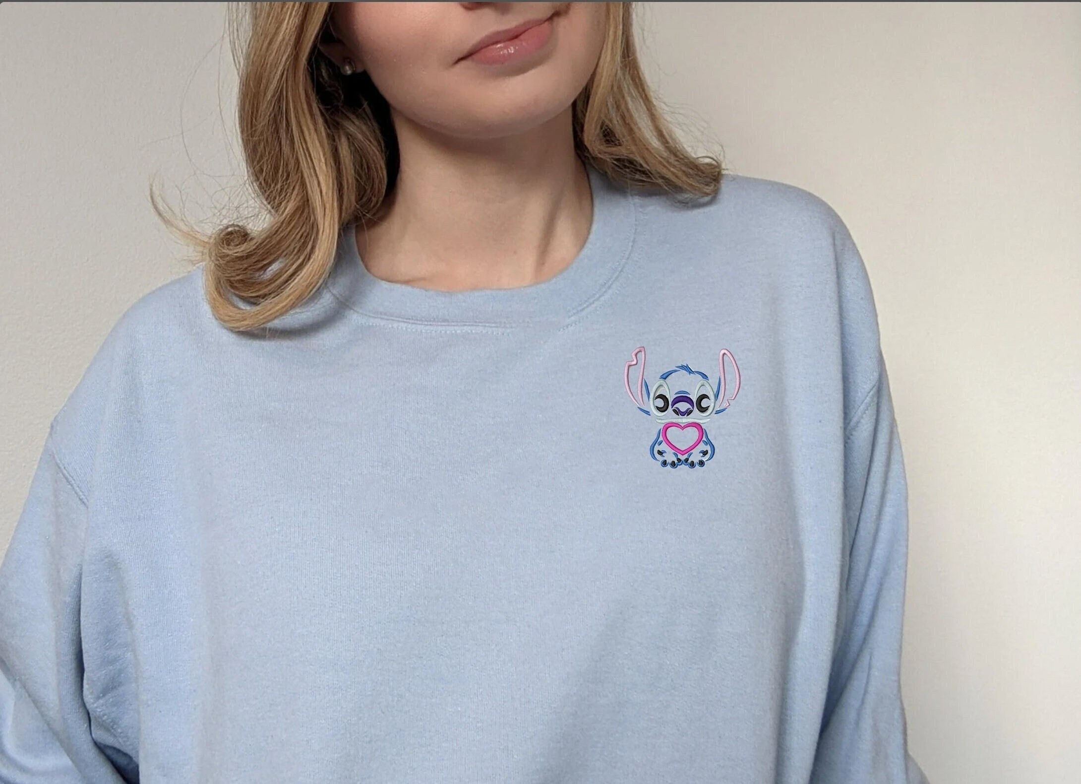 Stitch Lilo Disney Inspired Embroidered Sweatshirt