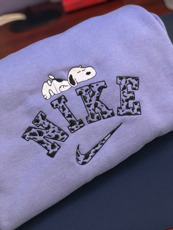 Sleepy Snoopy Nike Embroidered Shirt