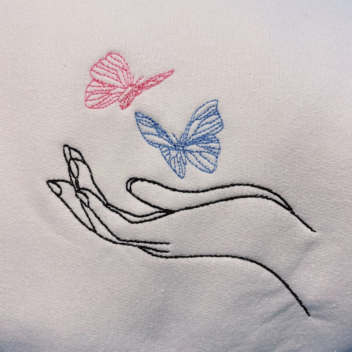 Butterflies In Hand Embroidered Crewneck