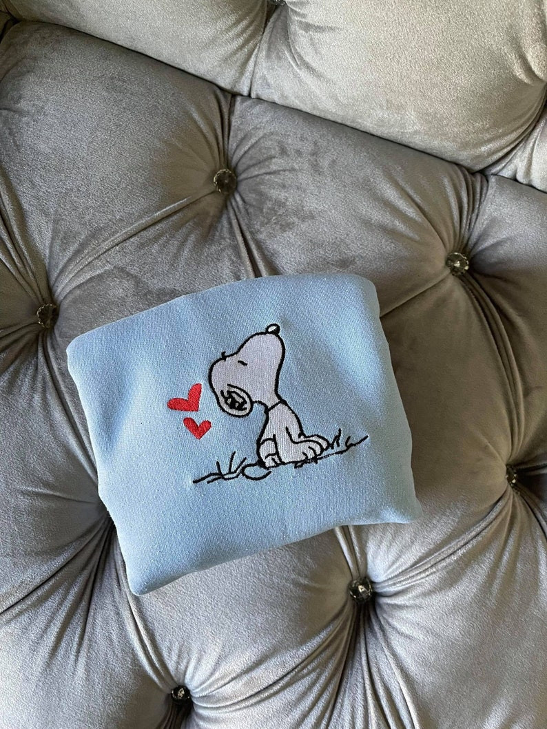 Snoopy Love Embroidered Sweatshirt