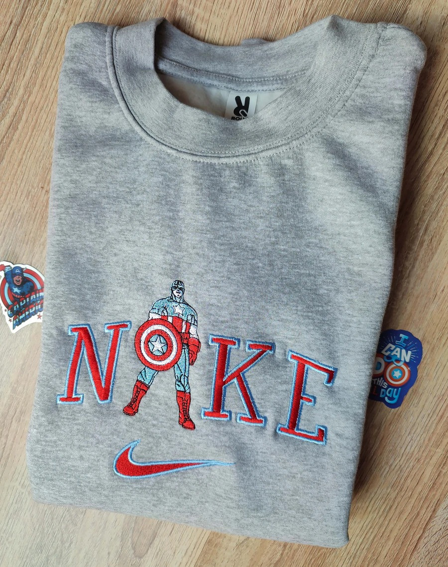 Nike Logo Comic Character Embroidered Shirt