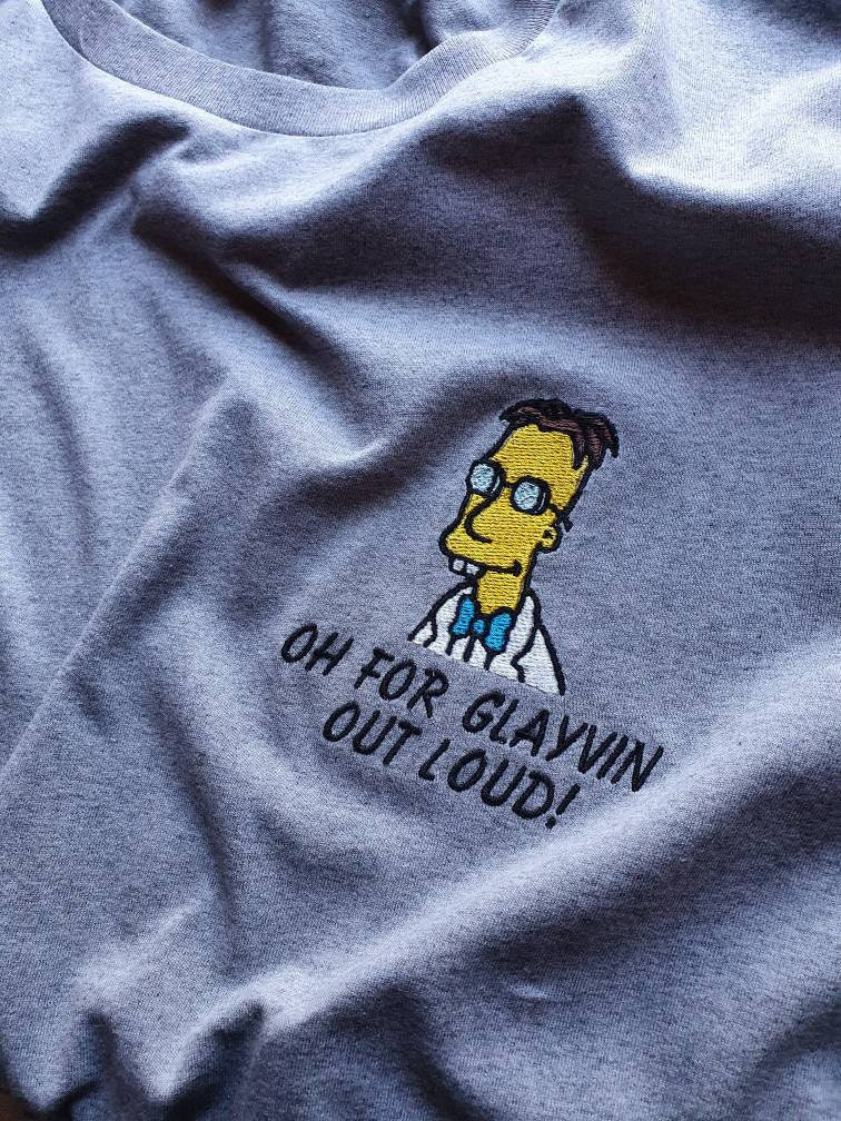 The Simpsons Professor Frink Embroidered T Shirt