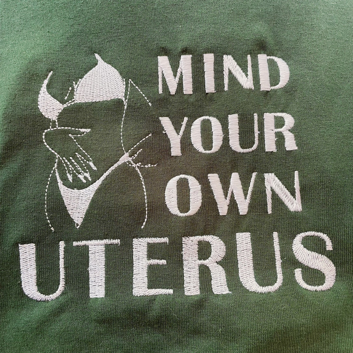 Mind Your Own Uterus Embroidered Tee