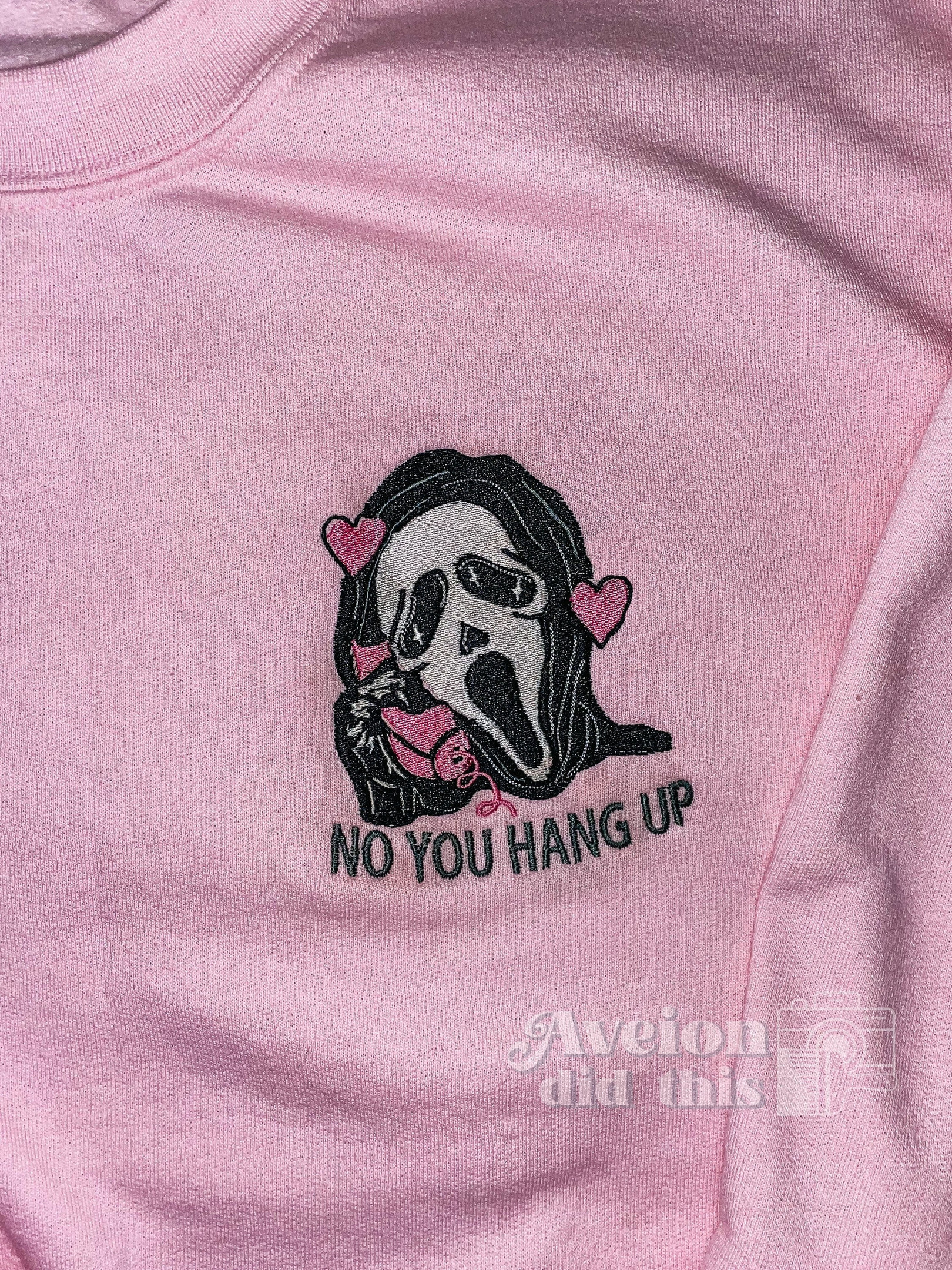 No You Hang Up Embroidered Sweatshirt