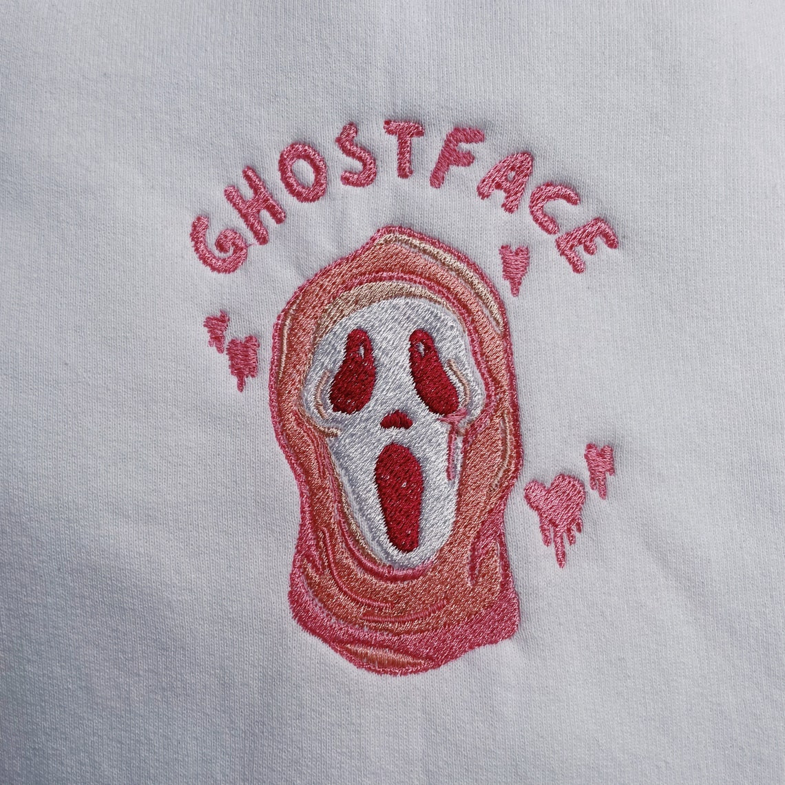 Ghost Face Scream Embroidered Crewneck Sweatshirt