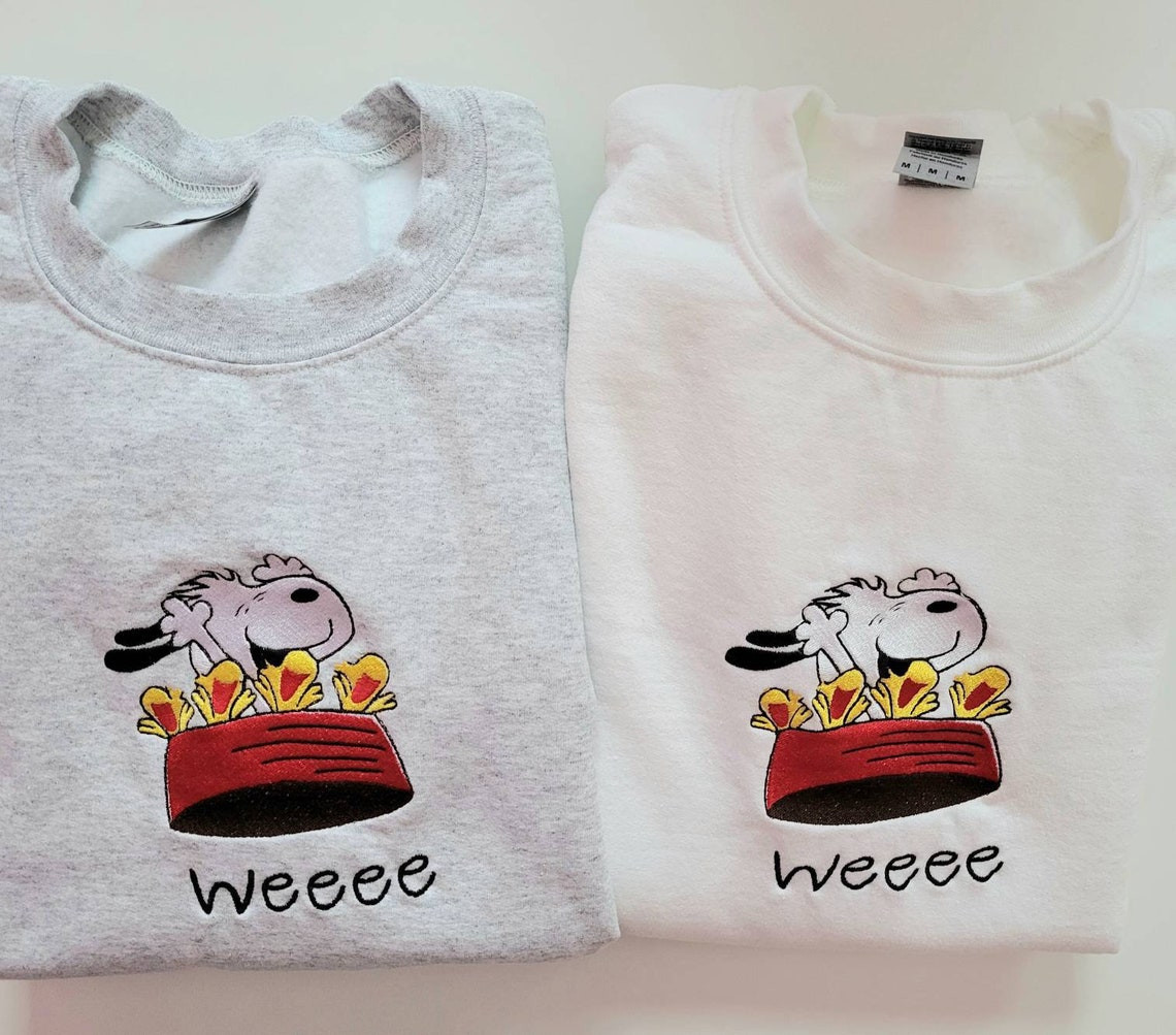 Snoopy Sweatshirt Embroidered Snoopy Sweatshirt Womens Snoopy Sweater