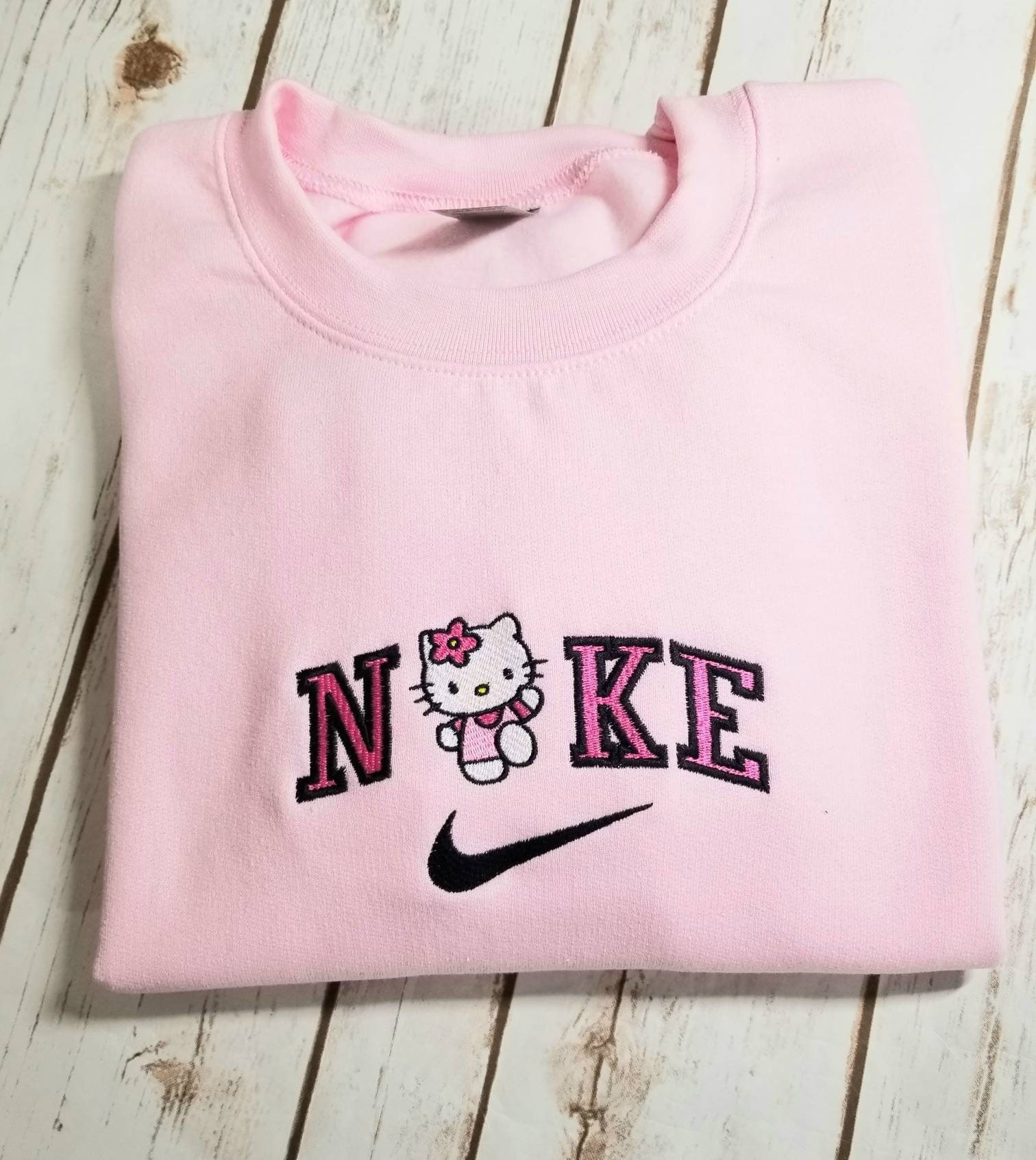 Hello Kitty Nike Logo Embroidered Sweatshirt