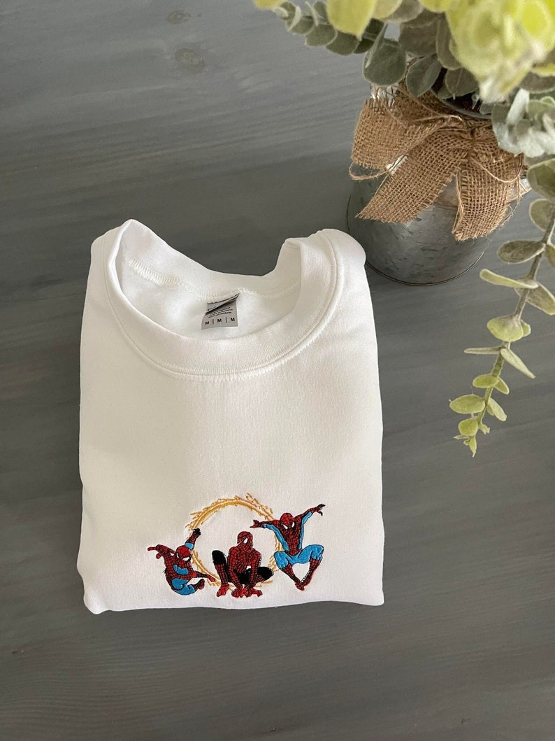 Trendy Spiderman Embroidered Sweatshirt